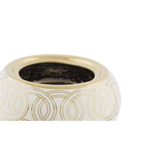 Ukrasna vaza DKD Home Decor Bijela zlatan Porculan Orijentalno kromirano 18 x 18 x 22 cm Cijena