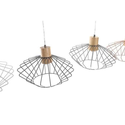 Stropna svjetiljka DKD Home Decor 34 x 34 x 21 cm Srebrna Crna Siva Roza Metal Bijela 50 W 60 W Borovina Cijena