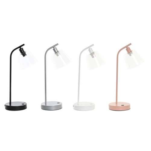 Stolna svjetiljka DKD Home Decor 22 x 15 x 46 cm Kristal Srebrna Crna Siva Roza Metal Bijela 220 V 40 W 25 W 4 Dijelovi Cijena