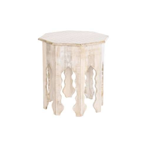 Pomoćni stolić DKD Home Decor 49 x 49 x 53,5 cm Smeđa Bijela Drvo Manga Cijena