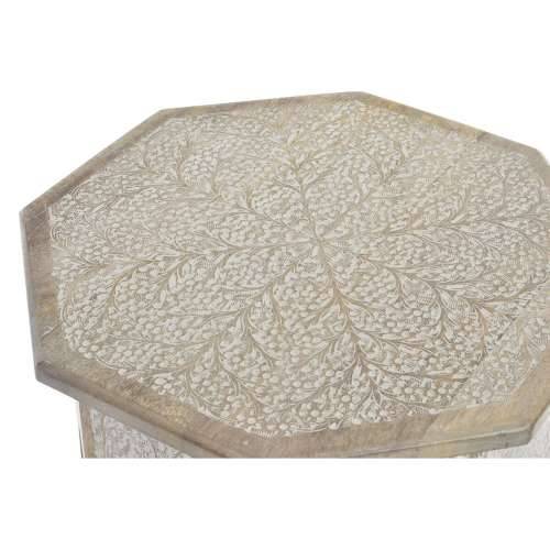 Pomoćni stolić DKD Home Decor 49 x 49 x 53,5 cm Smeđa Bijela Drvo Manga Cijena