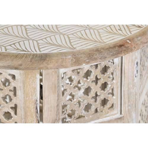Pomoćni stolić DKD Home Decor Bijela Smeđa Drvo Manga 53 x 53 x 53 cm Cijena