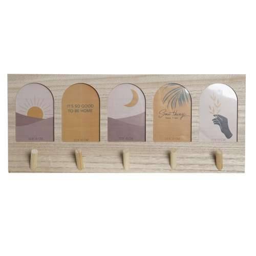 Stalak za kapute DKD Home Decor 56 x 5 x 23,5 cm Prirodno Pisana Drvo MDF Boho Cijena