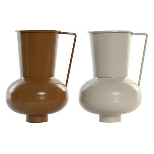 Vrč DKD Home Decor 13 x 12.5 x 17 cm Bež Metal Oranžna Horčica (2 kom.) Cijena