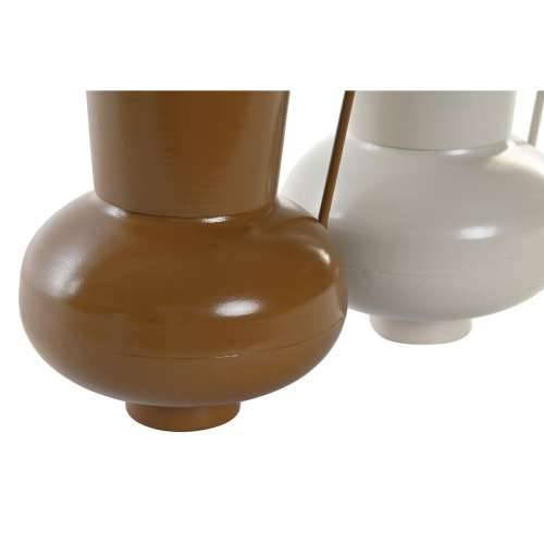 Vrč DKD Home Decor 13 x 12.5 x 17 cm Bež Metal Oranžna Horčica (2 kom.) Cijena