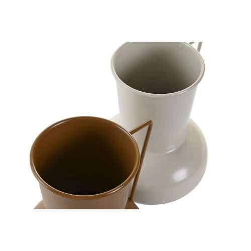 Vrč DKD Home Decor 13 x 12.5 x 17 cm Bež Metal Oranžna Horčica (2 kom.) Cijena