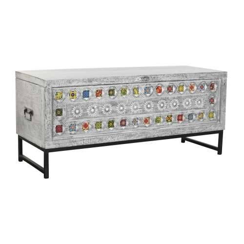 Škrinja DKD Home Decor Keramika Siva Bijela Drvo Manga (116 x 40 x 50 cm) Cijena