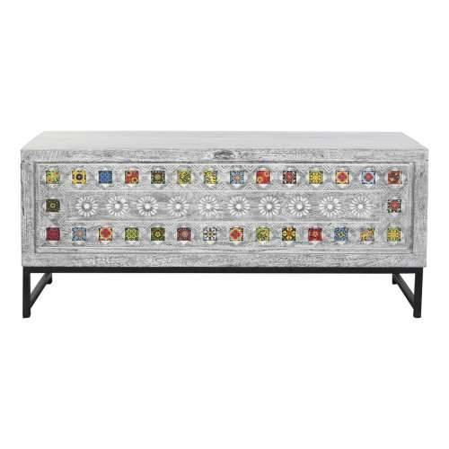 Škrinja DKD Home Decor Keramika Siva Bijela Drvo Manga (116 x 40 x 50 cm) Cijena