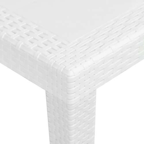 Vrtni stol bijeli 79 x 79 x 72 cm plastika s izgledom ratana Cijena