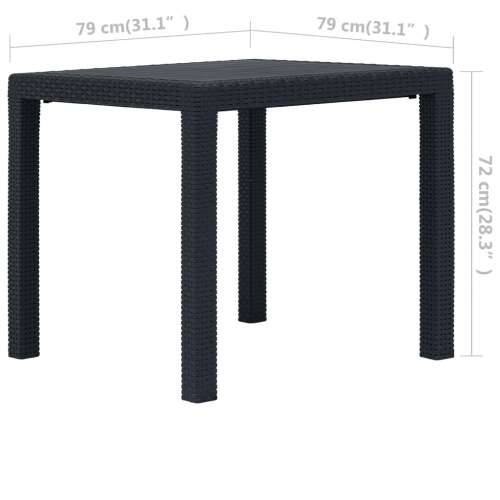 Vrtni stol antracit 79 x 79 x 72 cm plastika s izgledom ratana Cijena