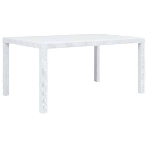 Vrtni stol bijeli 150 x 90 x 72 cm plastika s izgledom ratana
