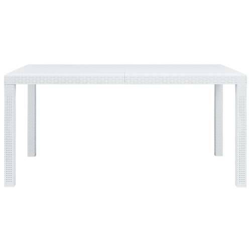 Vrtni stol bijeli 150 x 90 x 72 cm plastika s izgledom ratana Cijena