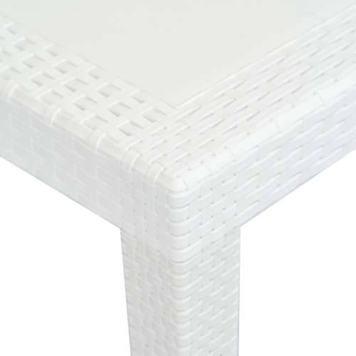 Vrtni stol bijeli 150 x 90 x 72 cm plastika s izgledom ratana Cijena