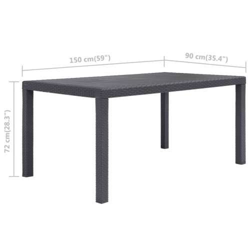Vrtni stol smeđi 150 x 90 x 72 cm plastika s izgledom ratana Cijena