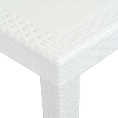 Vrtni stol bijeli 220 x 90 x 72 cm plastika s izgledom ratana Cijena