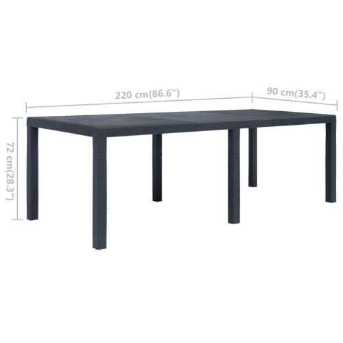 Vrtni stol antracit 220 x 90 x 72 cm plastika s izgledom ratana Cijena