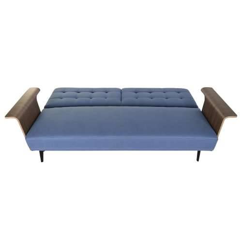 Kauč za izvlačenje DKD Home Decor Crna Plava Metal Smeđa Poliester Drvo eukaliptusa (203 x 87 x 81 cm) Cijena