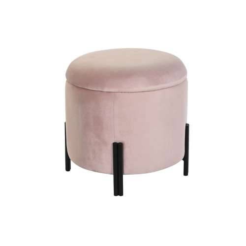 Naslonjač za Noge DKD Home Decor Crna Roza Metal Baršun 42 x 42 x 42 cm Cijena