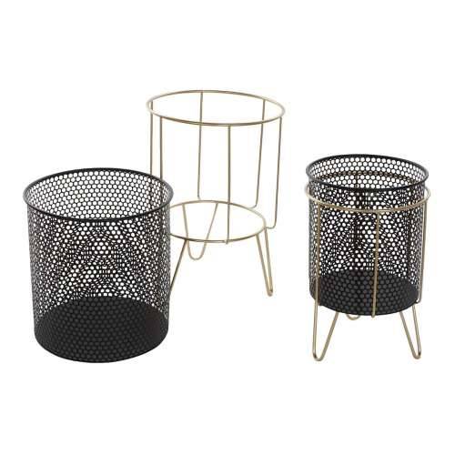 Set žardinjera DKD Home Decor Crna zlatan Metal Loft 36 x 36 x 58 cm Cijena