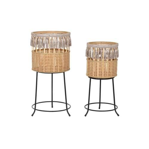 Set žardinjera DKD Home Decor 35 x 35 x 68 cm 31 x 31 x 68 cm Prirodno Crna Metal Smeđa Bambus 32 x 32 x 68 cm Cijena