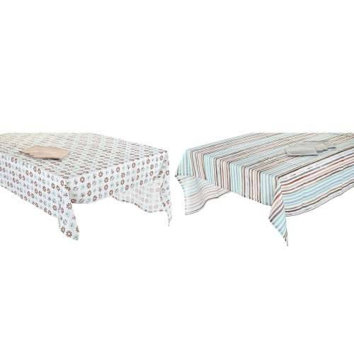 Stolnjak i salvete DKD Home Decor 9 Dijelovi 2 kom. 150 x 250 x 0,5 cm Siva Nebesko plava Cijena