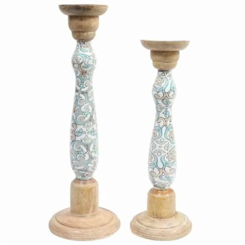 Svijećnjak DKD Home Decor Metal Drvo Manga (17 x 17 x 52,5 cm) (2 Dijelovi) Cijena