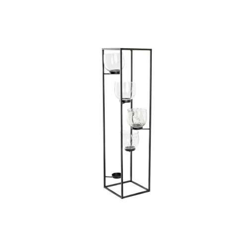 Svijećnjak DKD Home Decor Kristal Crna Providan 18 x 18 x 76 cm Željezo Cijena