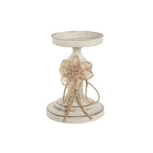 Svijećnjak DKD Home Decor 13 x 13 x 17,5 cm Metal Bijela Cijena