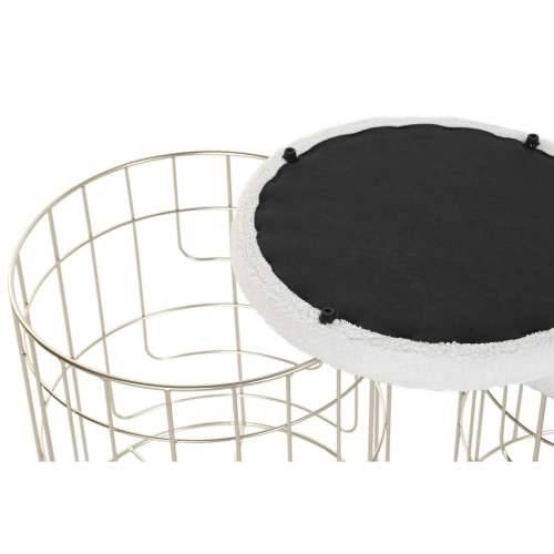 Naslonjač za Noge DKD Home Decor Bež zlatan Metal Poliester Bijela moderan (38 x 38 x 44 cm) (35 x 35 x 40 cm) Cijena