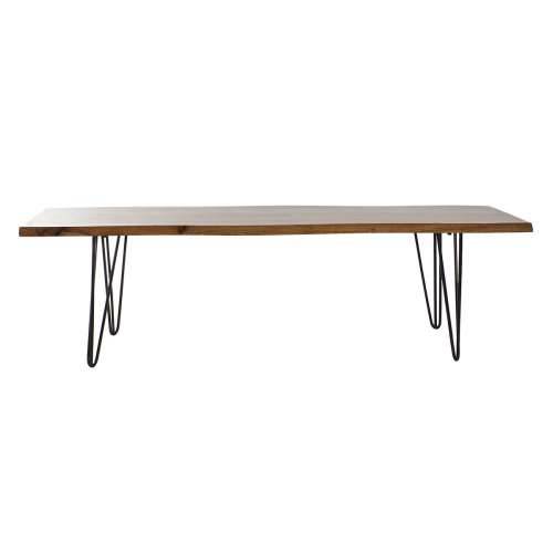 Klupa DKD Home Decor 160 x 46 x 46 cm Prirodno Crna Svijetlo smeđi Alpino Cijena