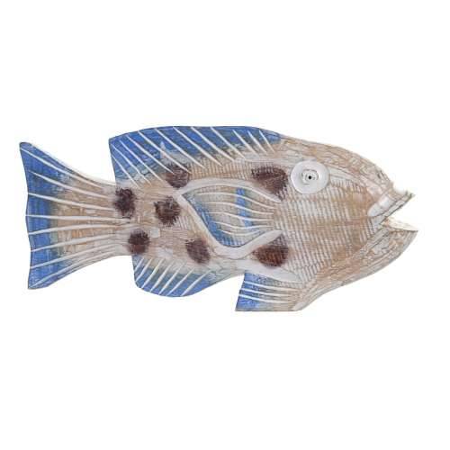 Ukrasna figura DKD Home Decor 40 x 5 x 18 cm Prirodno Plava Riba Mediteran Cijena