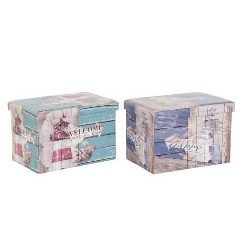 Višenamjenska Kutija DKD Home Decor 59 x 40 x 40 cm Poliuretan Pisana Karton Mediteran (2 kom.) Cijena