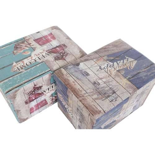 Višenamjenska Kutija DKD Home Decor 59 x 40 x 40 cm Poliuretan Pisana Karton Mediteran (2 kom.) Cijena
