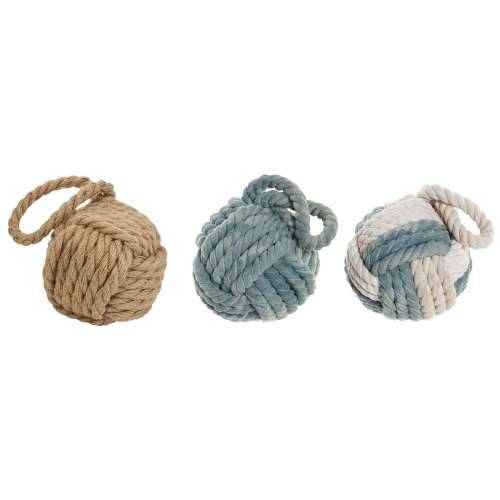 Ukrasna figura DKD Home Decor Plava Smeđa Bijela Čvor 14 x 14 x 28 cm Mediteran (3 Dijelovi) Cijena