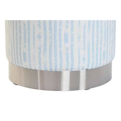Naslonjač za Noge DKD Home Decor Plava Bijela Metal Crte Mediteran 34 x 34 x 40 cm Cijena