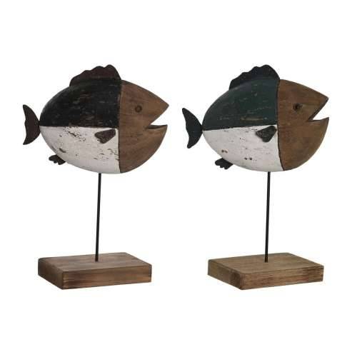 Ukrasna figura DKD Home Decor Pisana Prirodno Riba 18 x 8 x 26 cm (2 kom.) Cijena