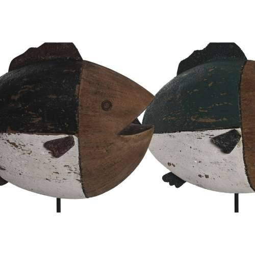 Ukrasna figura DKD Home Decor Pisana Prirodno Riba 18 x 8 x 26 cm (2 kom.) Cijena