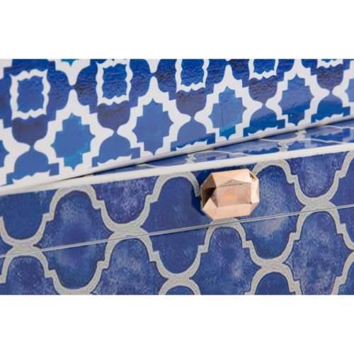 Kutija za nakit DKD Home Decor Plava Mornarsko plava Drvo 24 x 20 x 8 cm (2 kom.) Cijena