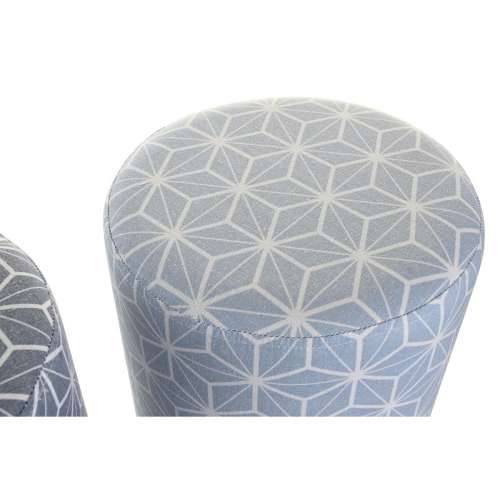 Naslonjač za Noge DKD Home Decor 31 x 31 x 33 cm Plava Nebesko plava Borovina geometrijski Mediteran (2 kom.) Cijena