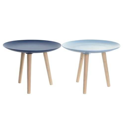 Pomoćni stolić DKD Home Decor 44 x 44 x 35 cm Plava Smeđa Nebesko plava Borovina Drvo MDF (2 kom.) Cijena
