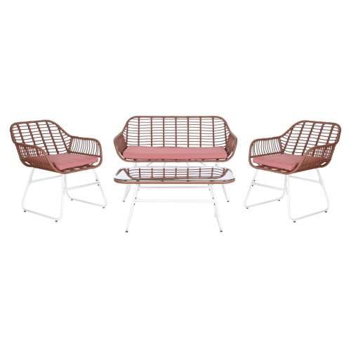 Vrtni namještaj DKD Home Decor Bijela Terakota 124 x 74 x 84 cm (4 Dijelovi) Cijena