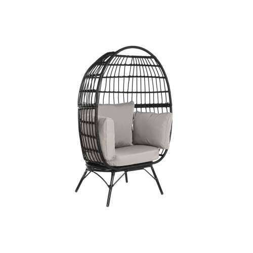 Vrtna fotelja DKD Home Decor Crna Siva Metal sintetički ratan 99 x 71 x 147 cm Cijena