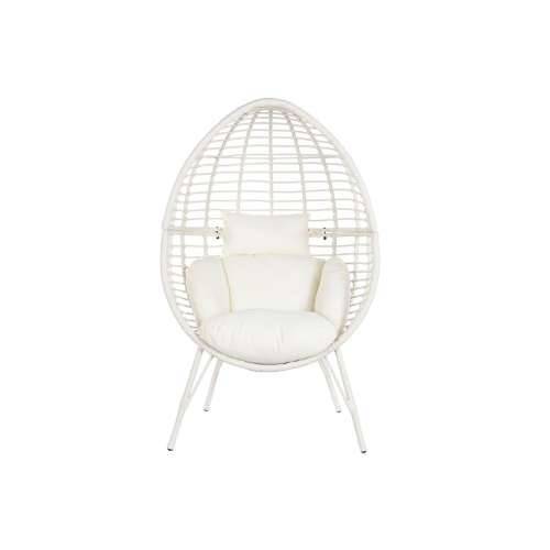 Vrtna fotelja DKD Home Decor 90 x 65 x 151 cm Metal sintetički ratan Bijela Cijena