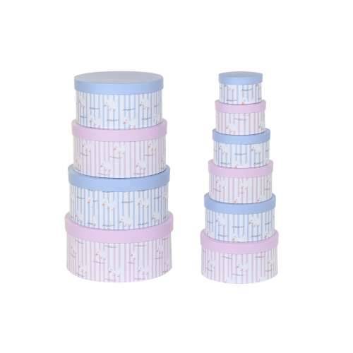 Set Složivih Kutija za Pospremanje DKD Home Decor Plava Roza Karton (37,5 x 37,5 x 18 cm) Cijena