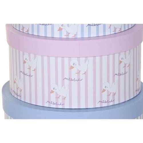 Set Složivih Kutija za Pospremanje DKD Home Decor Plava Roza Karton (37,5 x 37,5 x 18 cm) Cijena