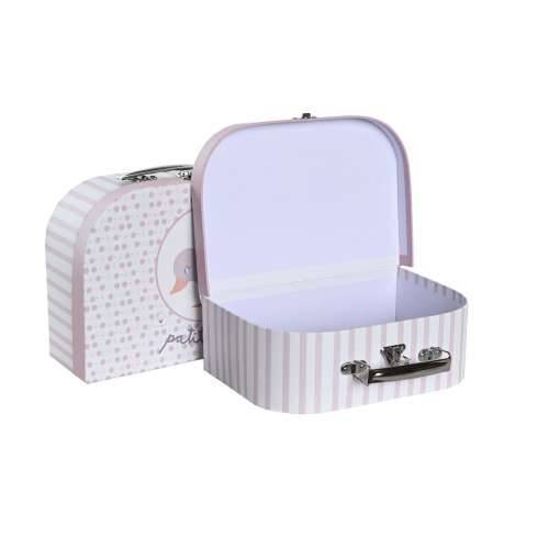 Set ukrasnih kutija DKD Home Decor 28 x 9,5 x 20 cm Roza Metal Pisana Karton Cijena