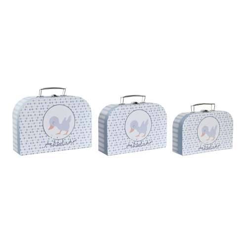 Set ukrasnih kutija DKD Home Decor 28 x 9,5 x 20 cm Plava Metal Pisana Karton Cijena