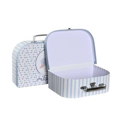 Set ukrasnih kutija DKD Home Decor 28 x 9,5 x 20 cm Plava Metal Pisana Karton Cijena