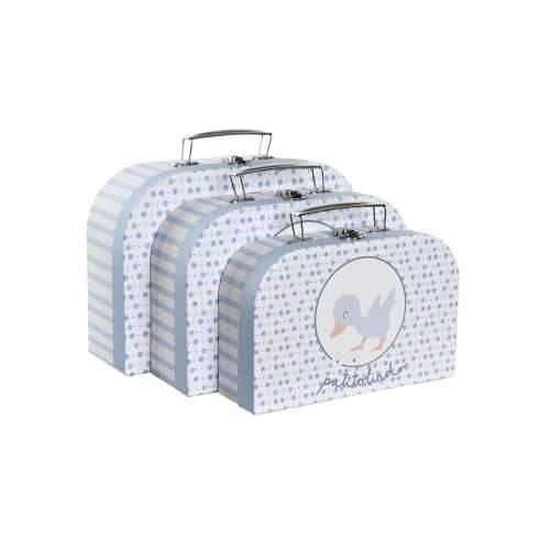 Set ukrasnih kutija DKD Home Decor 28 x 9,5 x 20 cm Plava Metal Pisana Karton Cijena