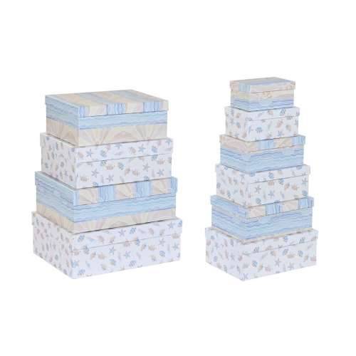 Set Složivih Kutija za Pospremanje DKD Home Decor Children’s Pisana Karton (43,5 x 33,5 x 15,5 cm) Cijena